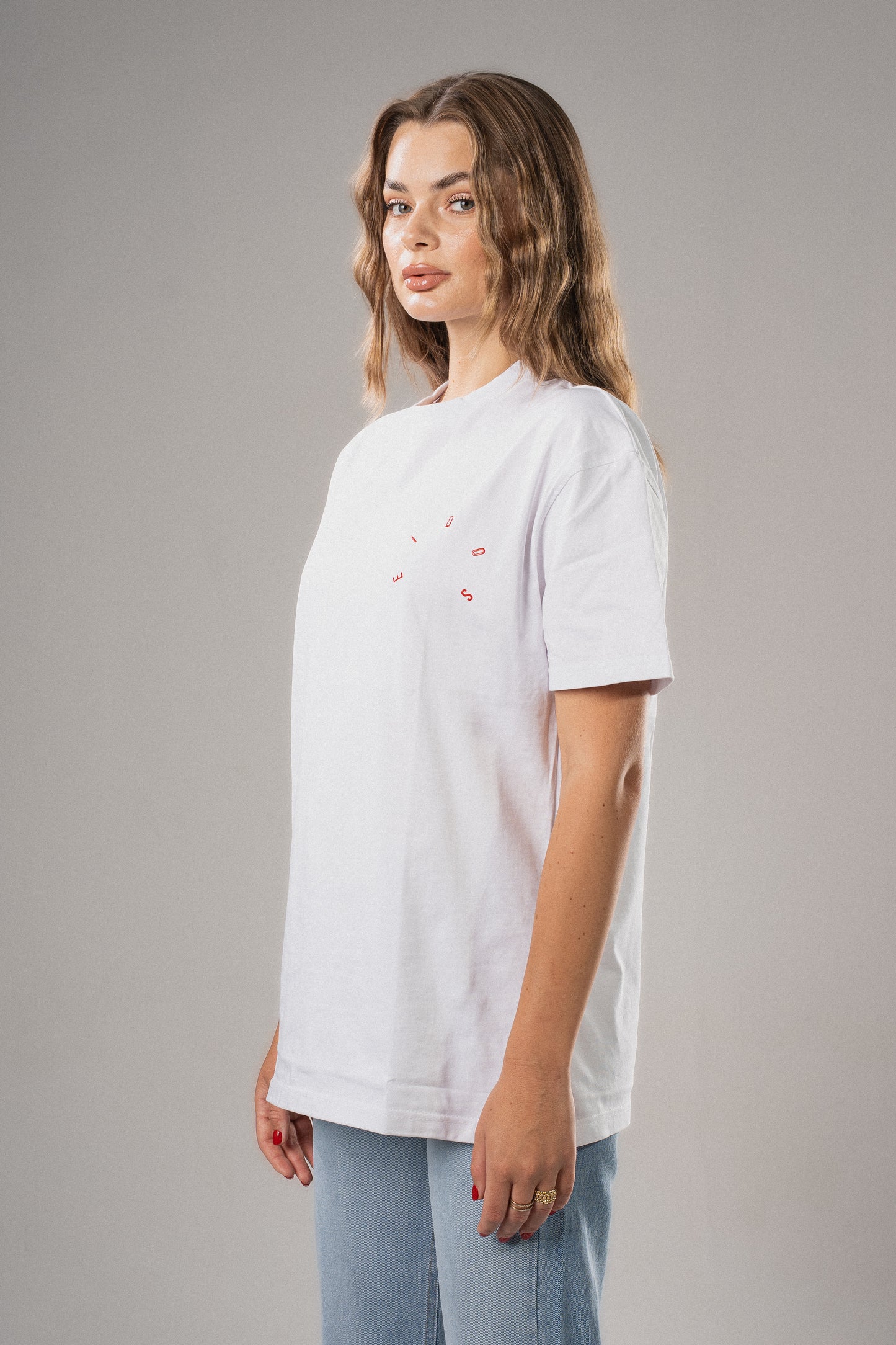 Eidos signature over-sized white tee